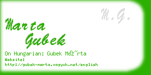 marta gubek business card